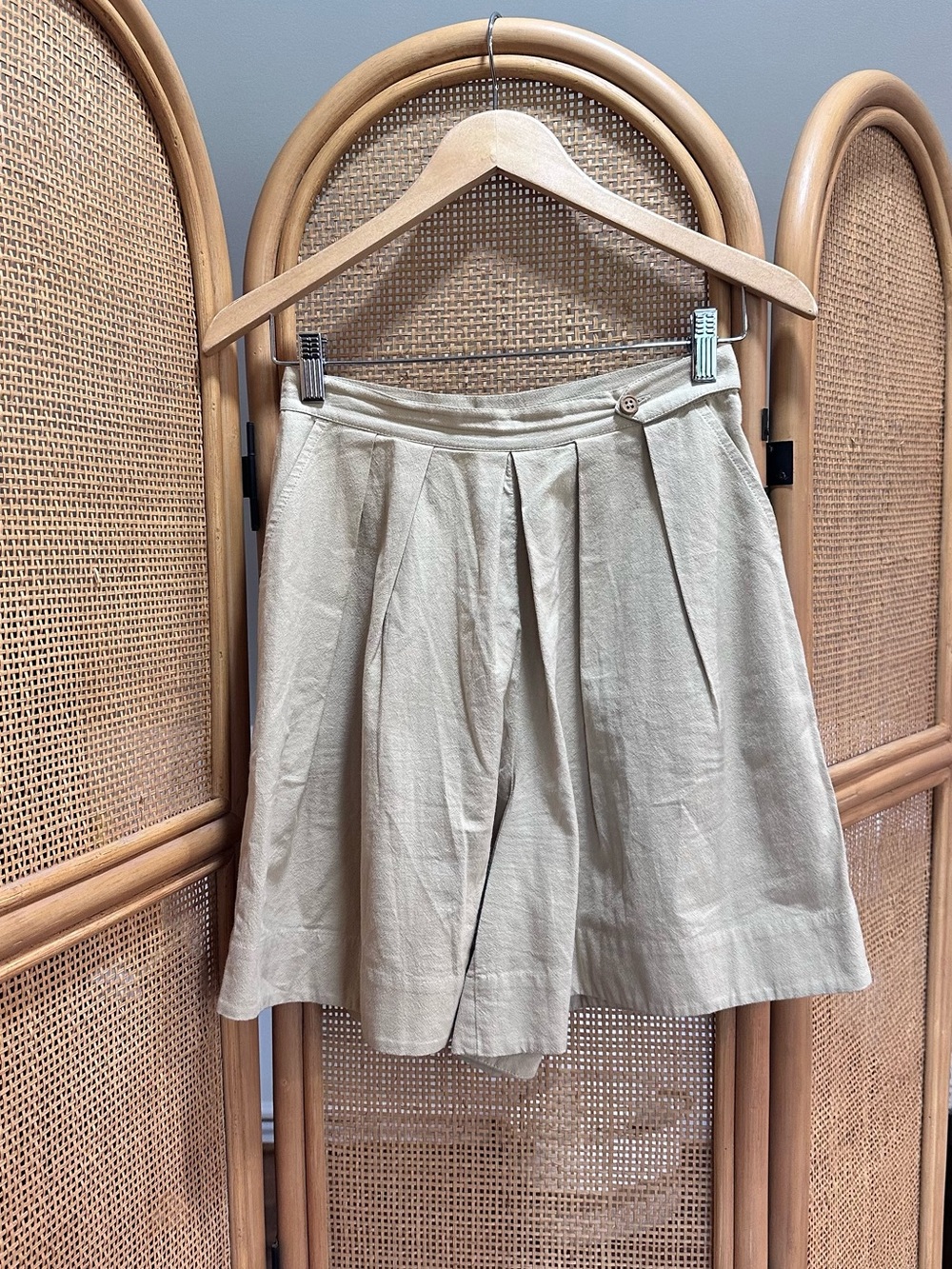 Free People High-Waist Pleated Khaki Short